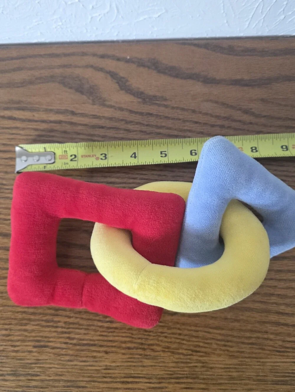 Retired GUND Kinder Gund 1985 Soft Plush Rattle 3 geometrical Shapes Baby Toy